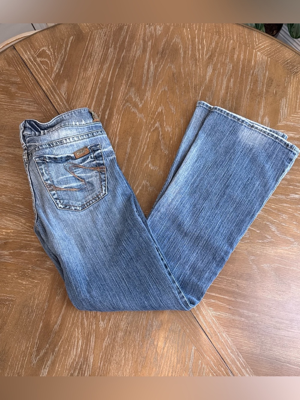 Silver low rise Bootcut Jeans